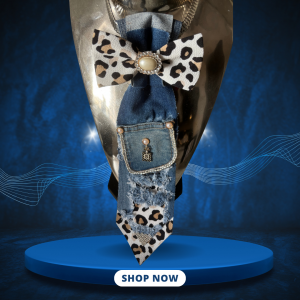 White Leopard TieBow